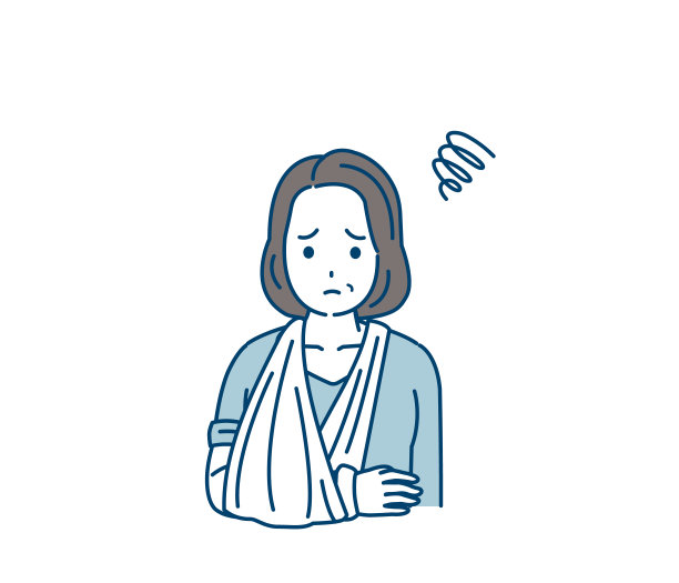 手臂骨折的中年妇女图片下载