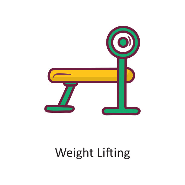 举重矢量填充轮廓图标设计插图。锻炼符号在白色背景EPS 10文件图片下载