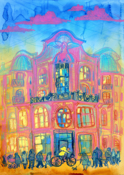 在自行车信使。现代服务和快餐送货到家。图片下载