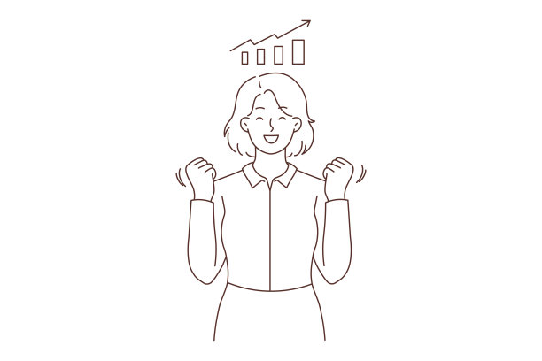 因销售增长而兴奋的微笑女商人图片下载