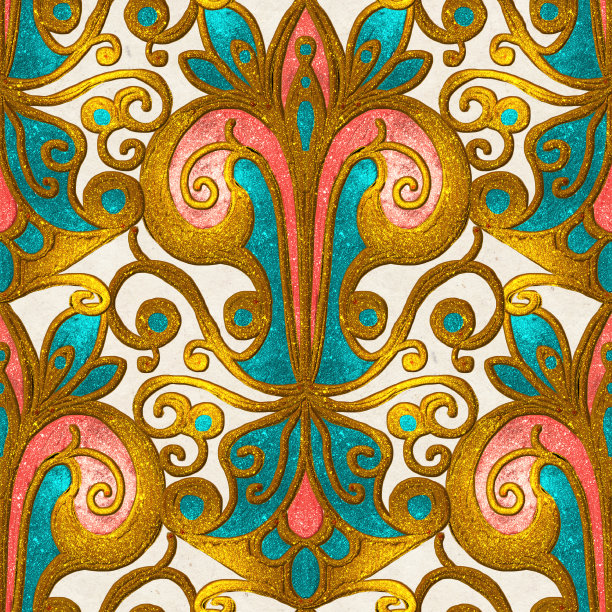 金色刺绣与阿拉伯图案图片下载