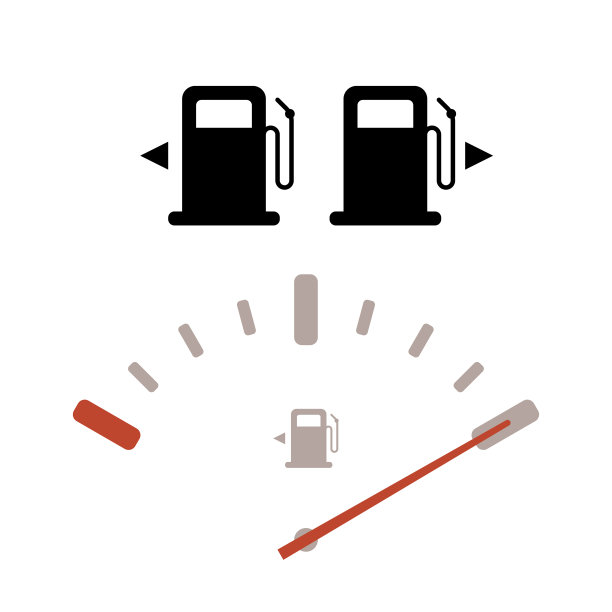 燃料加油站矢量图标。加油站标志。全汽油液位压力计标志。汽车汽车指示灯面板插图图片下载