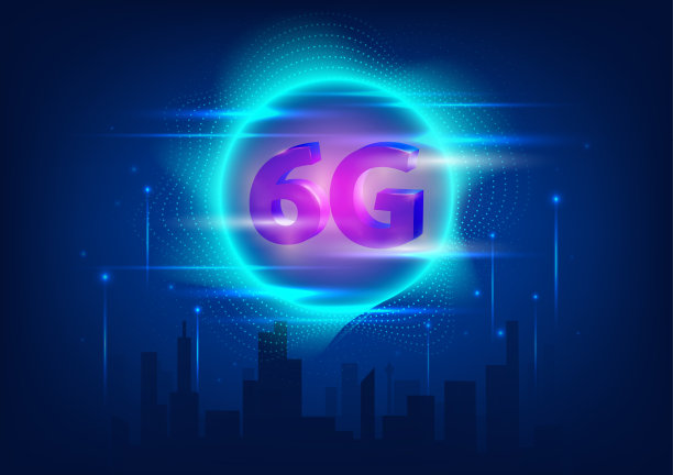 6G高速互联网波信号符号Noen辉光射线技术背景图片下载
