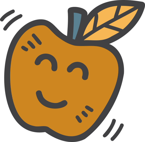 手绘微笑苹果插画图片下载