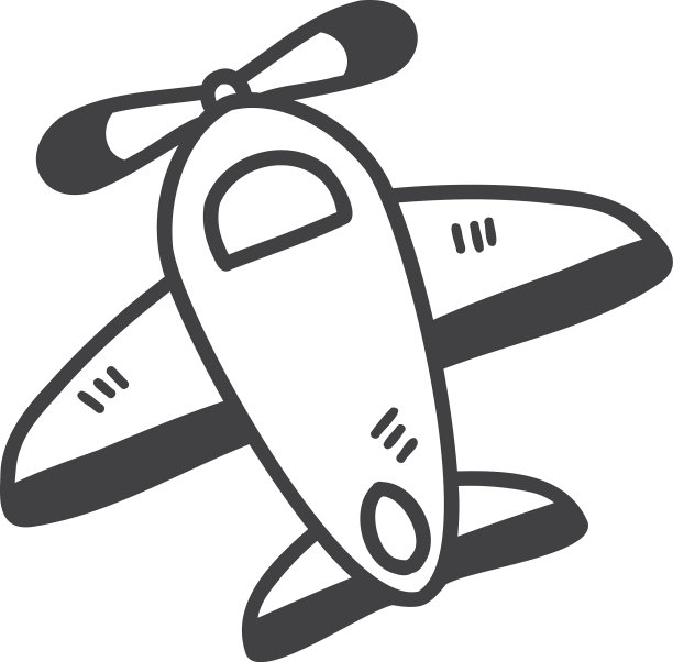 手绘玩具飞机儿童插画图片下载