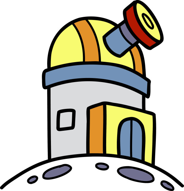 手绘空间站插图图片下载