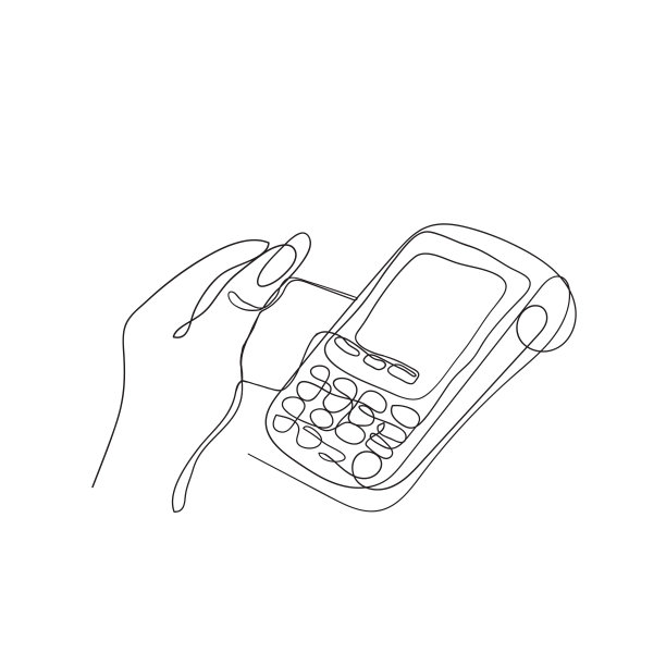 连续画线支付卡机图解矢量图片下载