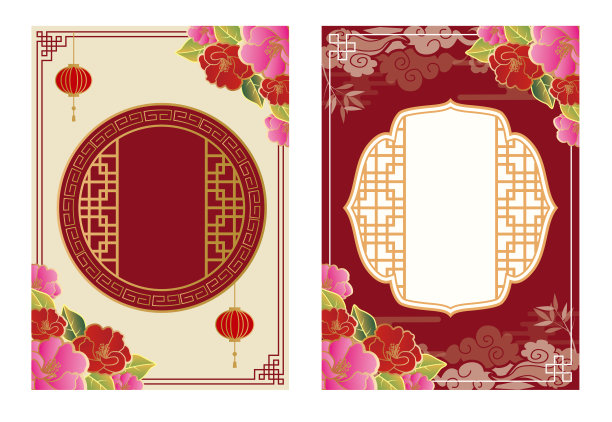 东方古色古香的传统装饰框架图片下载