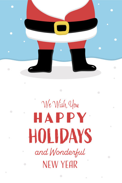 设计一个有趣的圣诞老人。写满祝福的圣诞卡。矢量图图片下载