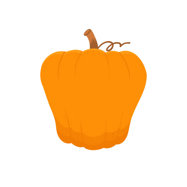 卡通南瓜，平面矢量插图孤立在白色背景。图片下载