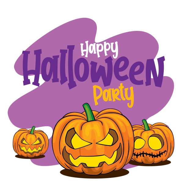 万圣节派对背景快乐。南瓜脸。矢量插图。图片下载