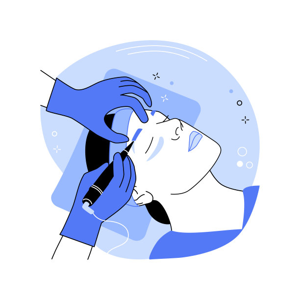 永久化妆孤立卡通矢量插图。图片下载