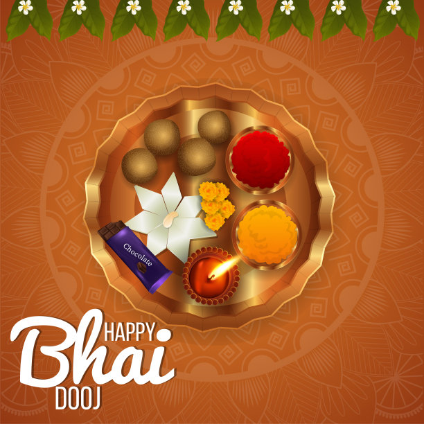 印度节快乐，有pooja thali和背景图片下载