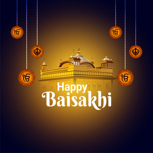 快乐的锡克教节与黄金寺庙图片下载