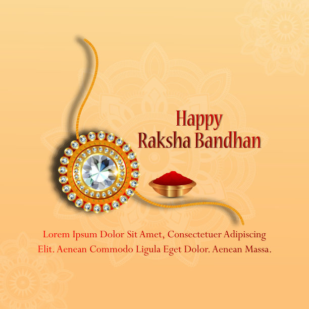 印度节日快乐raksha bandhan概念贺卡图片下载