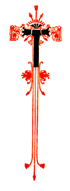 字母T，莲花图案，彩色图像图片下载