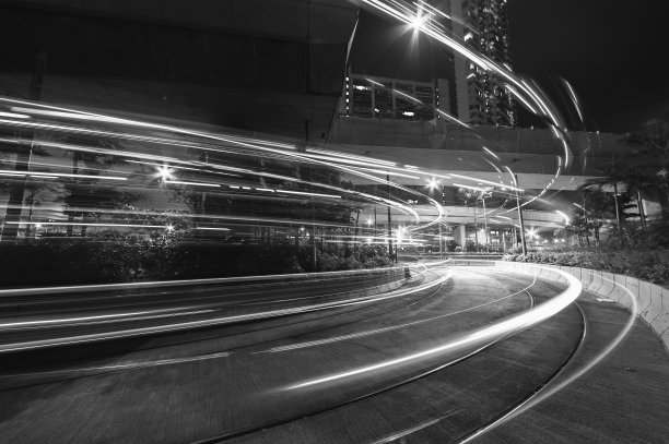 香港市区夜间交通图片下载