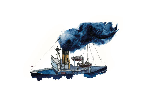 水彩画的船图片下载