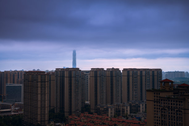 雾中的现代城市图片下载