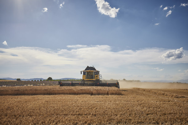 机器收割小麦图片下载
