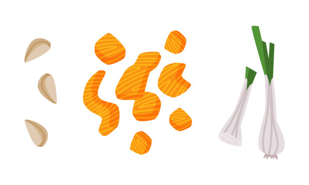 蒜蓉三文鱼片，葱柄作锅图片下载