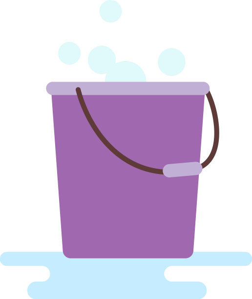 房屋清洁图标塑料桶与肥皂图片下载