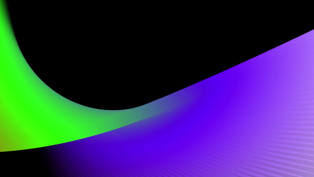 插图彩色霓虹灯线辉光在黑色背景。未来粒子波抽象背景。图片下载