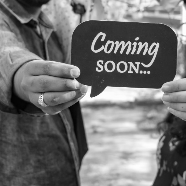 印度夫妇摆姿势拍孕妇宝宝。在印度新德里的Lodhi花园，这对夫妇在一片绿草茵茵的草坪上摆姿势，而女方则在炫耀自己的孕肚——黑白照片图片下载