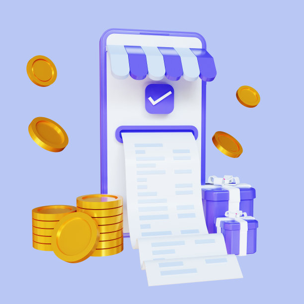 3d渲染在线支付概念，交易收据在线支付图标。移动购物在电子商务中，人们在网上商店购买东西图片下载