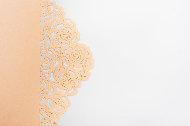 优雅的婚礼文具套装。婚礼请柬，祝贺，明信片的模板。平铺，俯视图，复制空间。图片下载