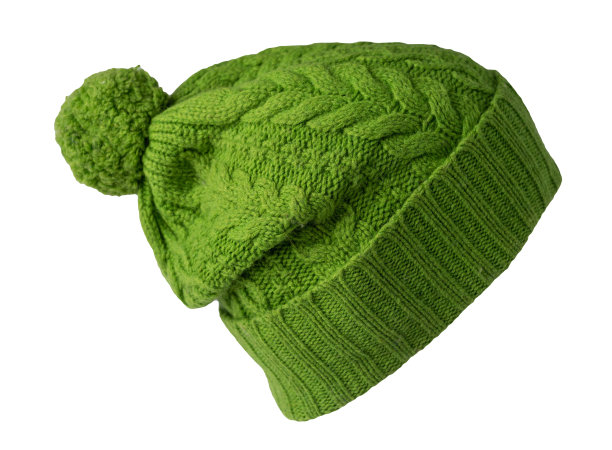 白色背景上的针织帽图片下载