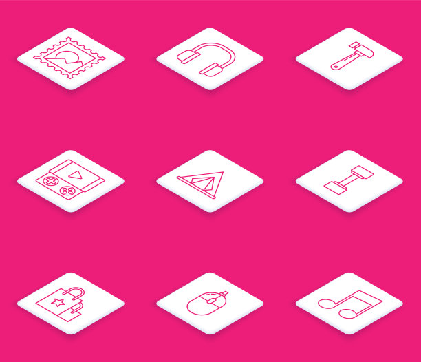 设线画山水耳机锤图片下载