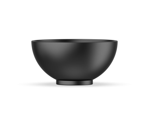 空白陶瓷碗模型模板上孤立的白色背景，3d渲染插图。图片下载