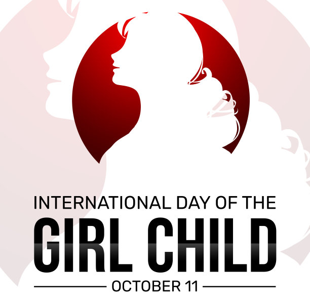 国际女童日壁纸设计的极简风格和排版图片下载