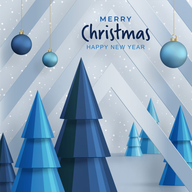 圣诞快乐的节日图案与圣诞球和雪花的概念色彩背景图片下载