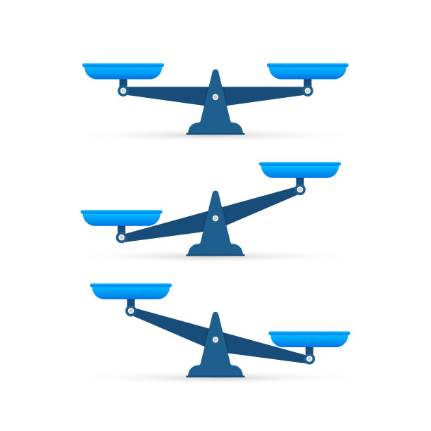 的尺度。天平平衡的碗，天平的不平衡。天秤座,矢量图图片下载