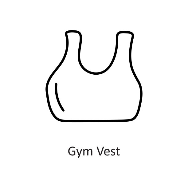健身背心矢量轮廓图标设计插图。锻炼符号在白色背景EPS 10文件图片下载