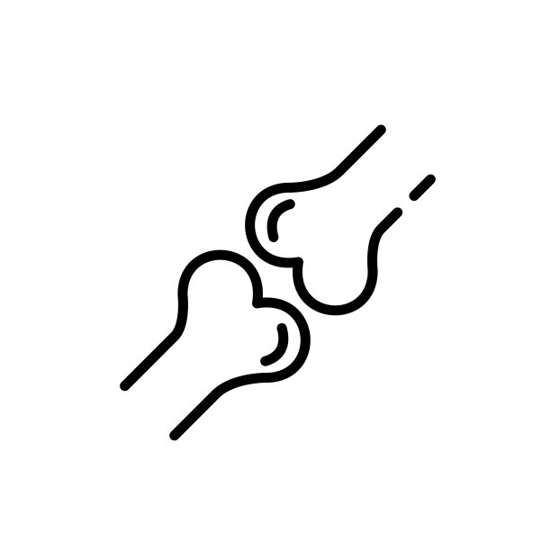 膝关节。两根骨头。像素完美，可编辑的笔画图标图片下载