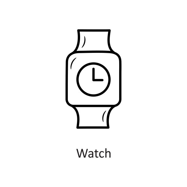 观看矢量轮廓图标设计插图。锻炼符号在白色背景EPS 10文件图片下载