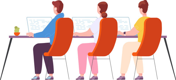 程序员在电脑桌前工作图片下载