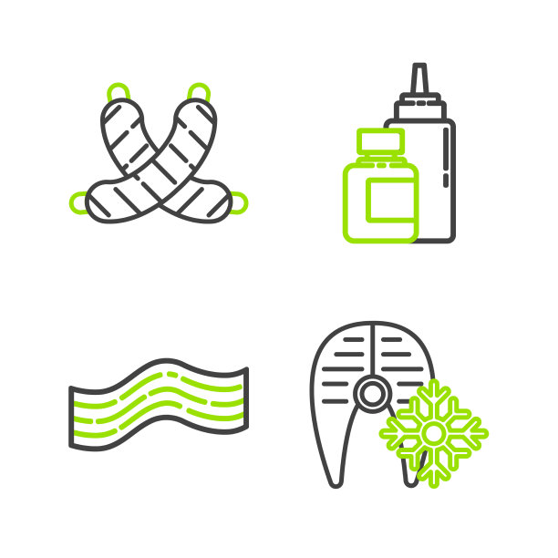 套线新鲜冷冻鱼排培根条纹图片下载