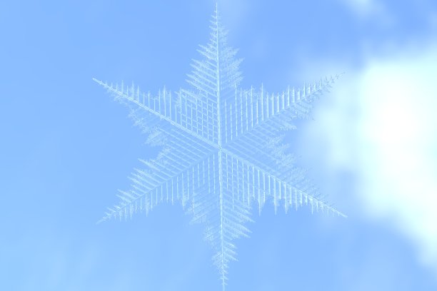 3D雪花在蓝天图片下载