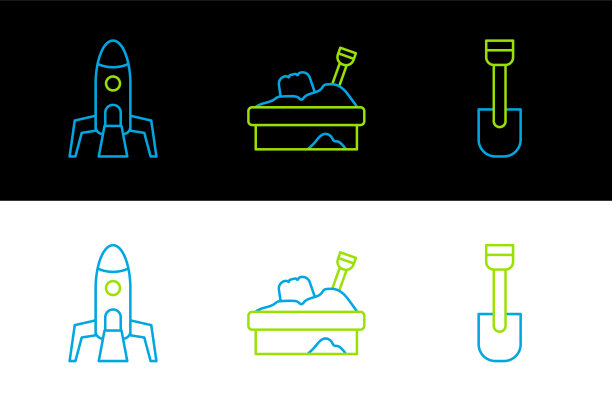 集线铲玩具火箭船和沙盒用图片下载