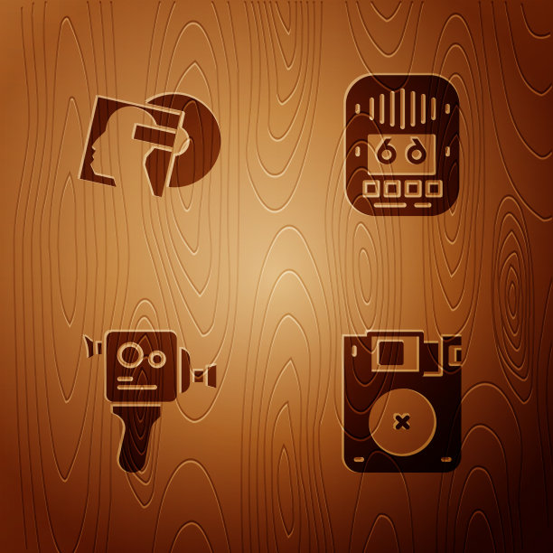 设置软盘乙烯基复古电影相机和图片下载