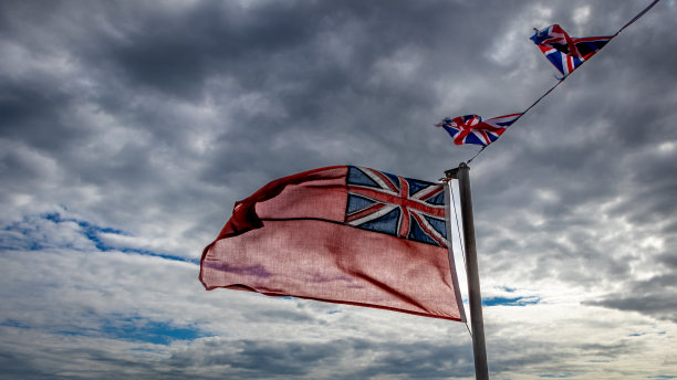 印有英国国旗的红旗图片下载