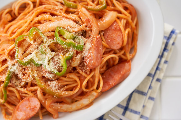 日式咖啡店标准菜单:那不勒斯意大利面图片下载