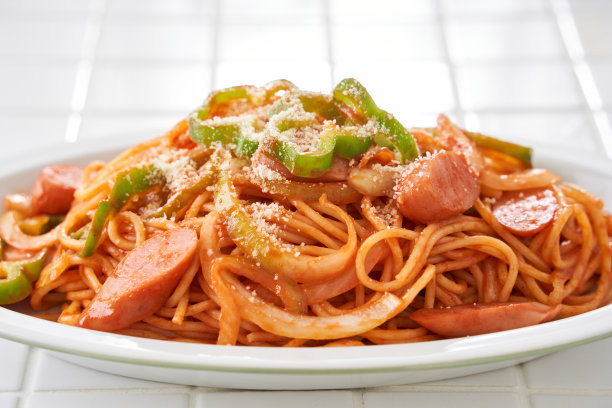 日式咖啡店标准菜单:那不勒斯意大利面图片下载