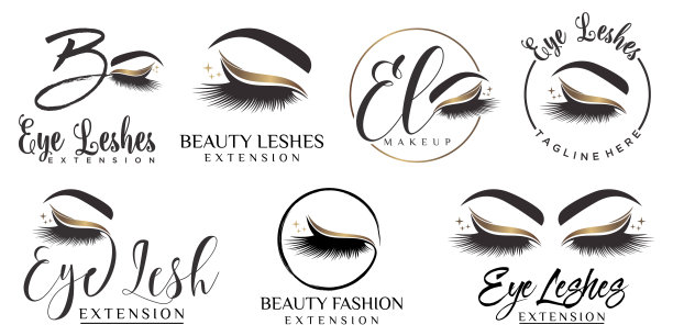 美睫毛标志与创意的现代概念图片下载