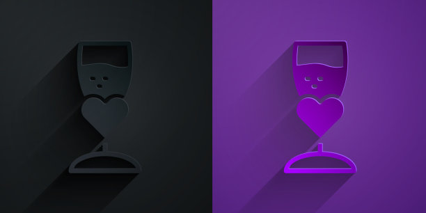 剪纸玻璃上的香槟图标孤立图片下载