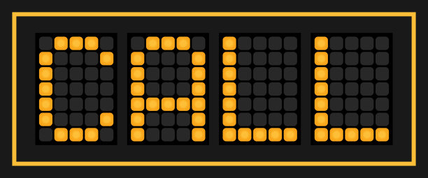 在黑色背景上，橙色led横幅上的文字呼叫图片下载